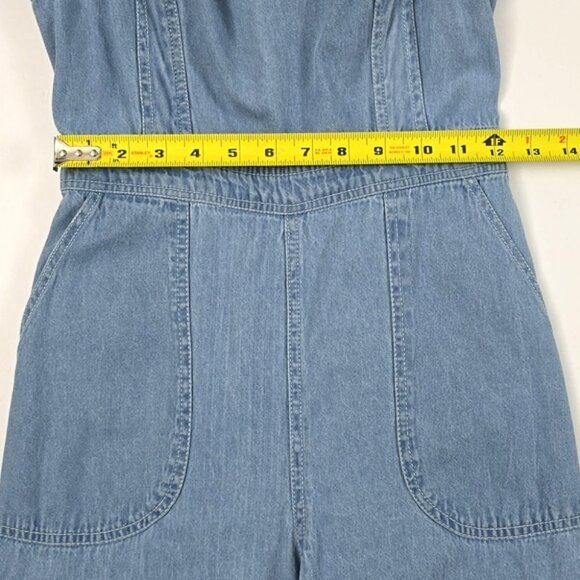 Japna Women's Light Wash Blue Denim Denim Jumpsuit Elastic Back Pockets Size S - Picture 10 of 12